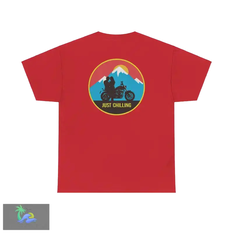 Unisex Heavy Cotton Tee biker couple tee - Just Chilling Inc.Just Chilling Inc.