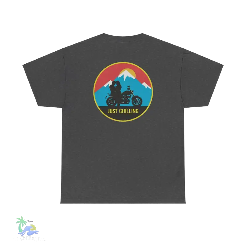 Unisex Heavy Cotton Tee biker couple tee - Just Chilling Inc.Just Chilling Inc.