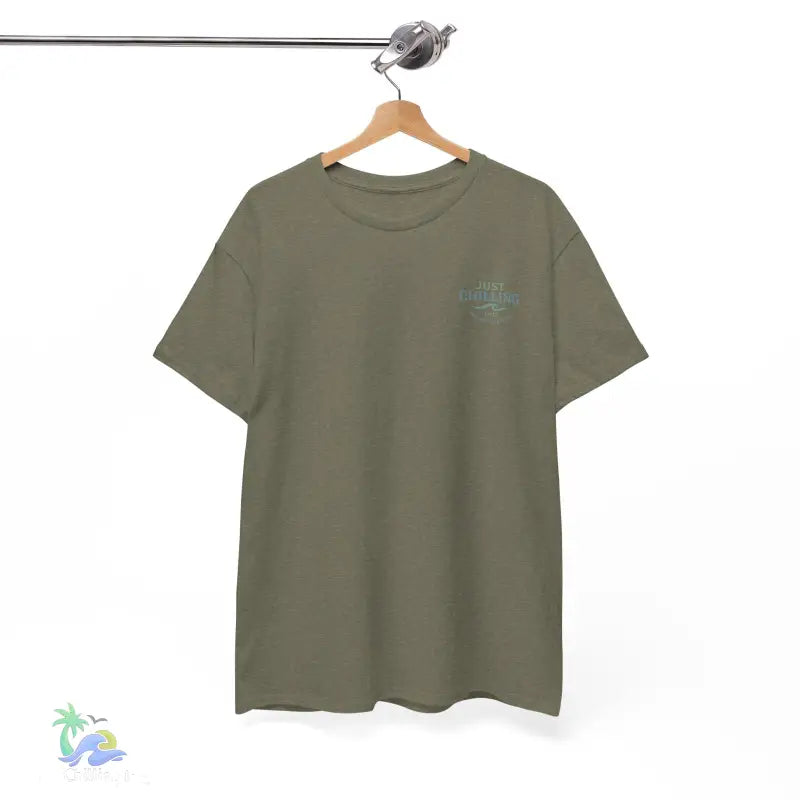 Unisex Heavy Cotton Tee cannabis all-star and flag tee - Heather Military Green / S - T-Shirt