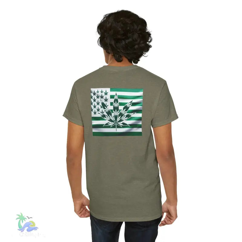 Unisex Heavy Cotton Tee cannabis all-star and flag tee - T-Shirt