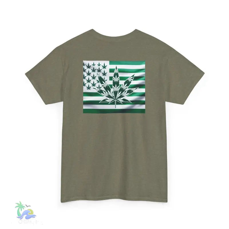 Unisex Heavy Cotton Tee cannabis all-star and flag tee - T-Shirt