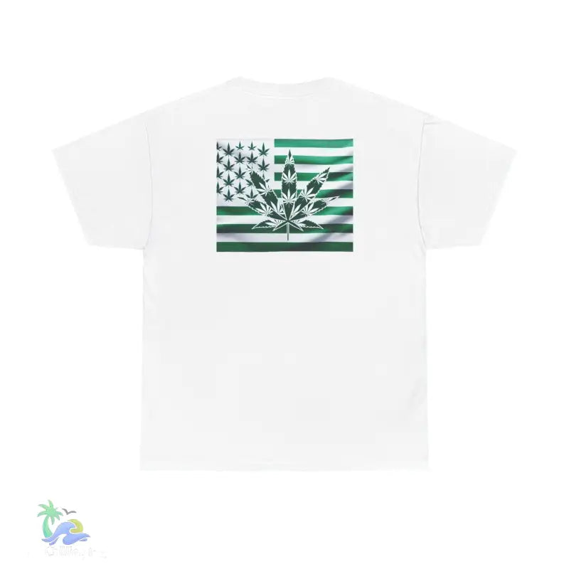 Unisex Heavy Cotton Tee cannabis all-star and flag tee - White / S - T-Shirt