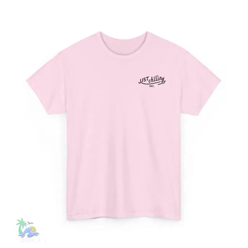 Pink t-shirt with logo.