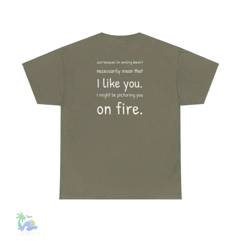a t - shirt that says i like you on fire