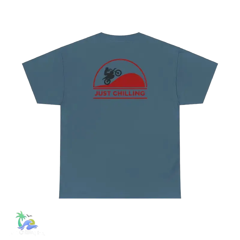 Unisex Heavy Cotton Tee Just Chilling Dirt Bike Tee - Indigo Blue / S - T-Shirt