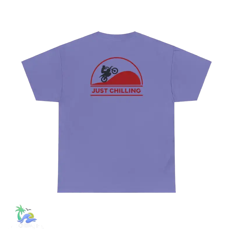 Unisex Heavy Cotton Tee Just Chilling Dirt Bike Tee - Violet / S - T-Shirt