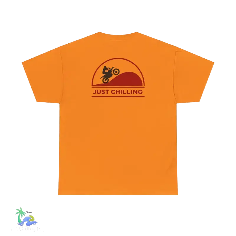 Unisex Heavy Cotton Tee Just Chilling Dirt Bike Tee - Safety Orange / S - T-Shirt