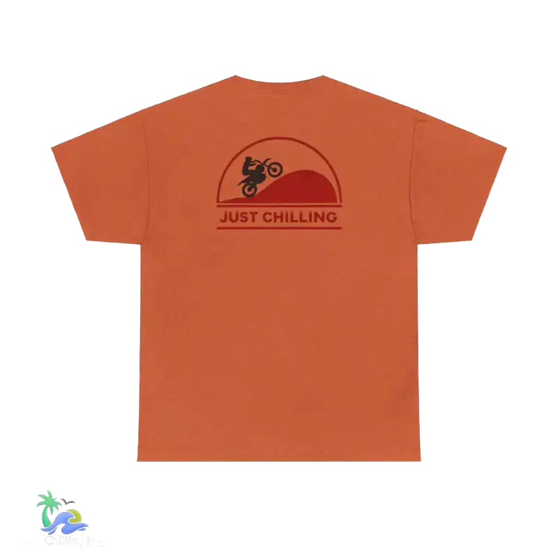 Unisex Heavy Cotton Tee Just Chilling Dirt Bike Tee - Antique Orange / S - T-Shirt