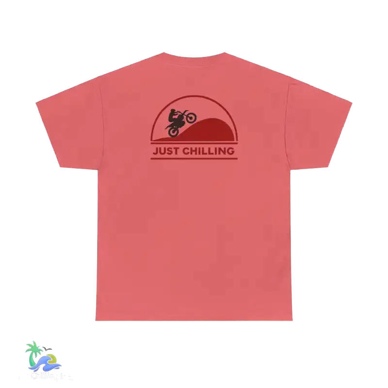 Unisex Heavy Cotton Tee Just Chilling Dirt Bike Tee - Coral Silk / S - T-Shirt
