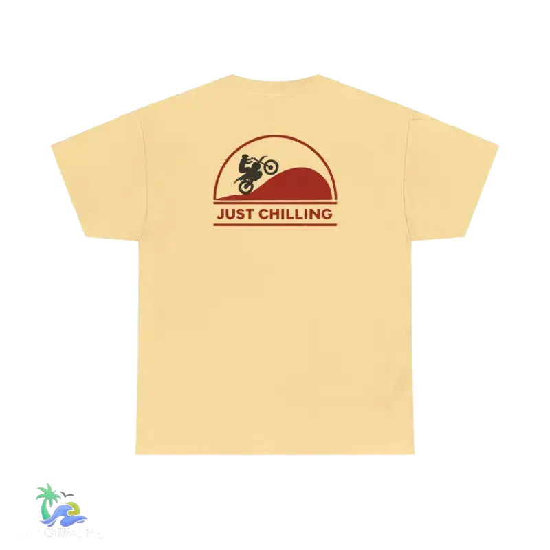 Unisex Heavy Cotton Tee Just Chilling Dirt Bike Tee - Yellow Haze / S - T-Shirt