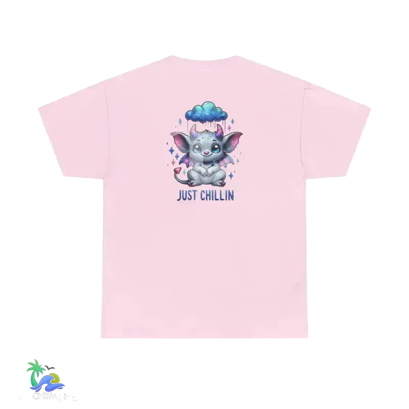 Unisex Heavy Cotton Tee Just Chilling - Light Pink / S - T-Shirt