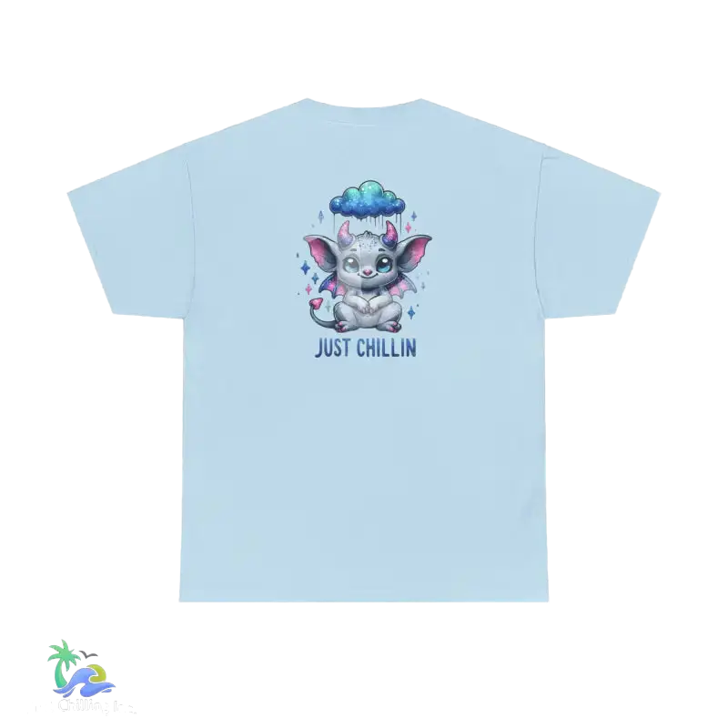 Unisex Heavy Cotton Tee Just Chilling - Light Blue / S - T-Shirt