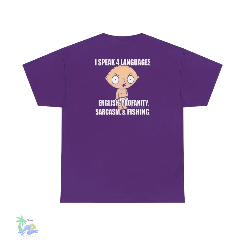 a purple t - shirt with an image of a monkey on it