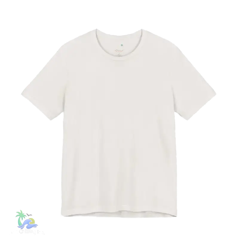 A plain white t-shirt against a black background.