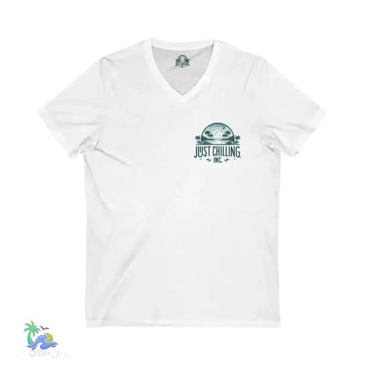 Unisex V-Neck Tee – Lightweight Cotton Jersey Shirt | Modern Retail Fit - Just Chilling Inc.