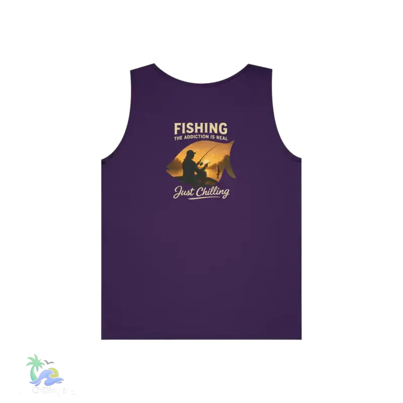 Unisex Jersey Tank - ’Just Chilling’ & Fishing Addiction Graphic Tee - Tank Top