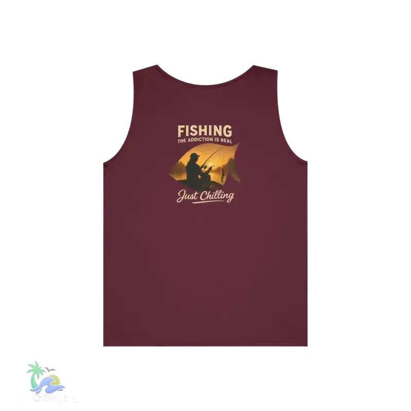 Unisex Jersey Tank - ’Just Chilling’ & Fishing Addiction Graphic Tee - Tank Top