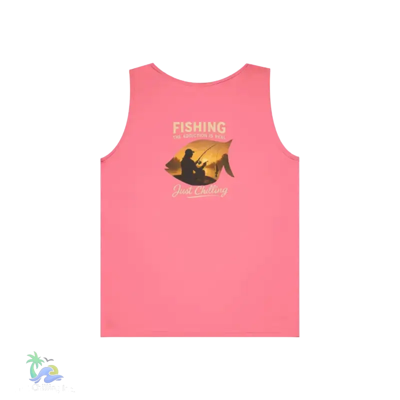 Unisex Jersey Tank - ’Just Chilling’ & Fishing Addiction Graphic Tee - Tank Top