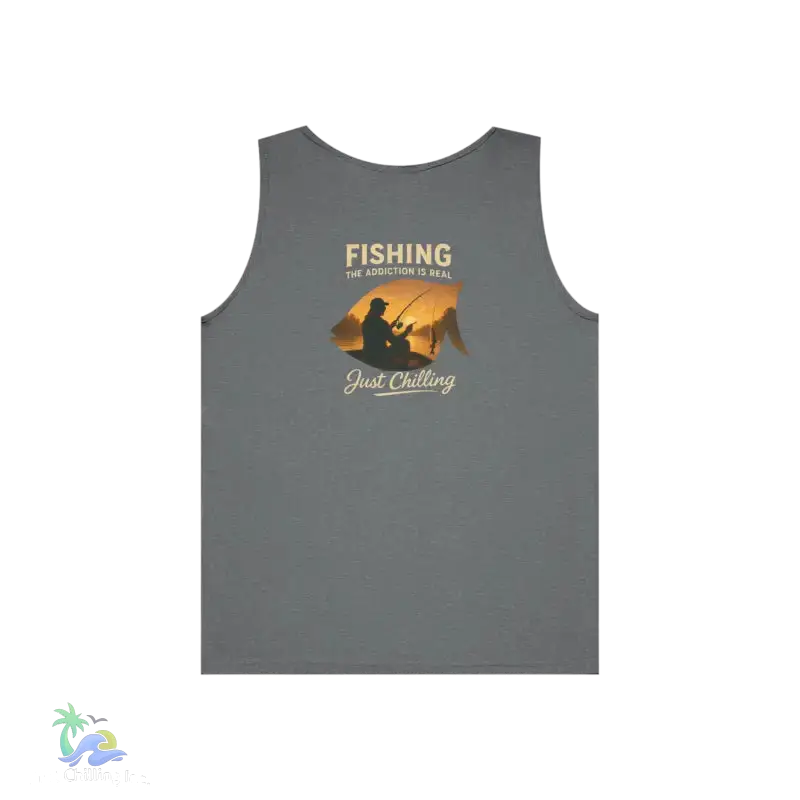 Unisex Jersey Tank - ’Just Chilling’ & Fishing Addiction Graphic Tee - Tank Top