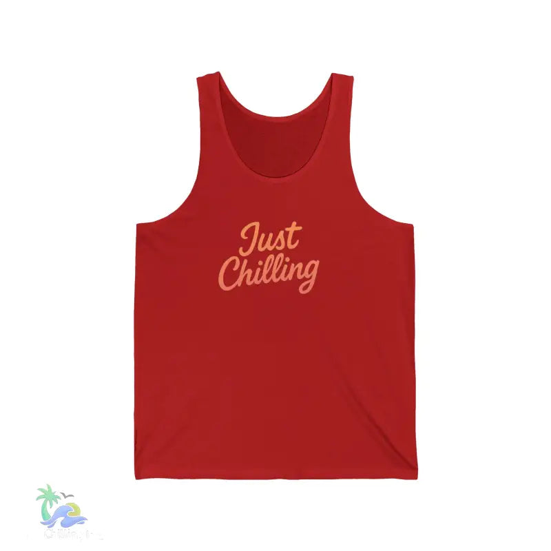Unisex Jersey Tank Just Chilling Inc. Stoner Vibe - XS / Red - Tank Top