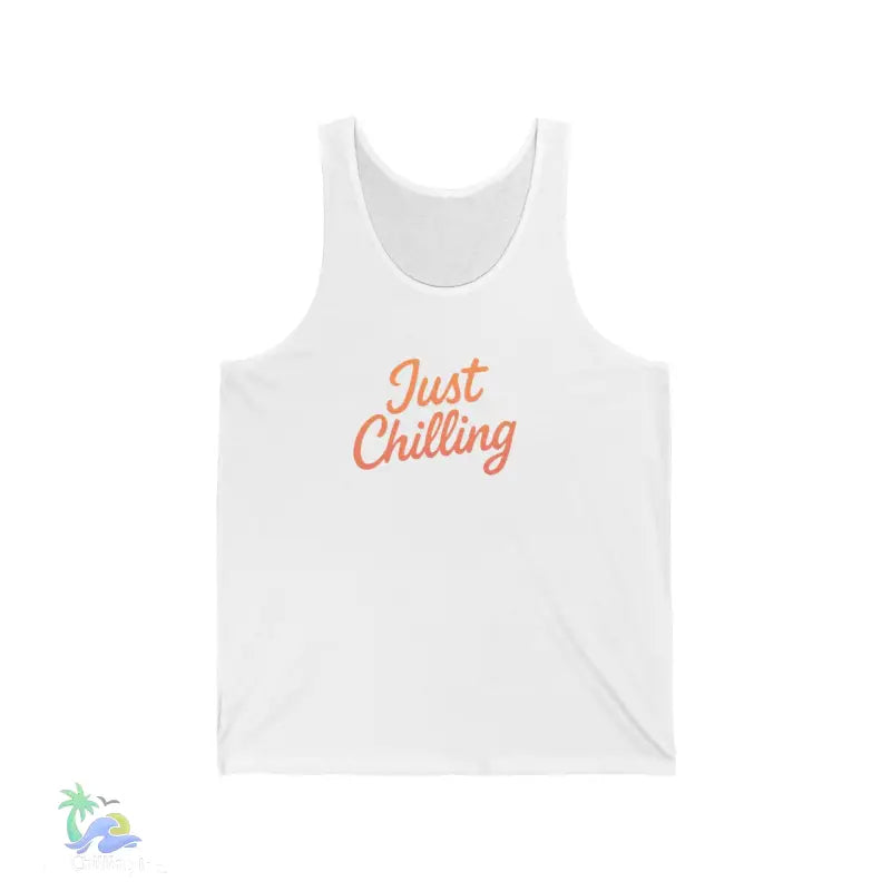 Unisex Jersey Tank Just Chilling Inc. Stoner Vibe - XS / White - Tank Top