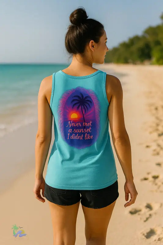 Unisex Jersey Tank - ’Never Met a Sunset I Didn’t Like’ - Tank Top