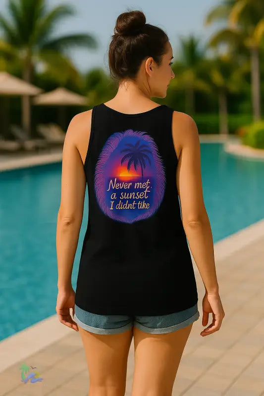 Unisex Jersey Tank - ’Never Met a Sunset I Didn’t Like’ - Tank Top