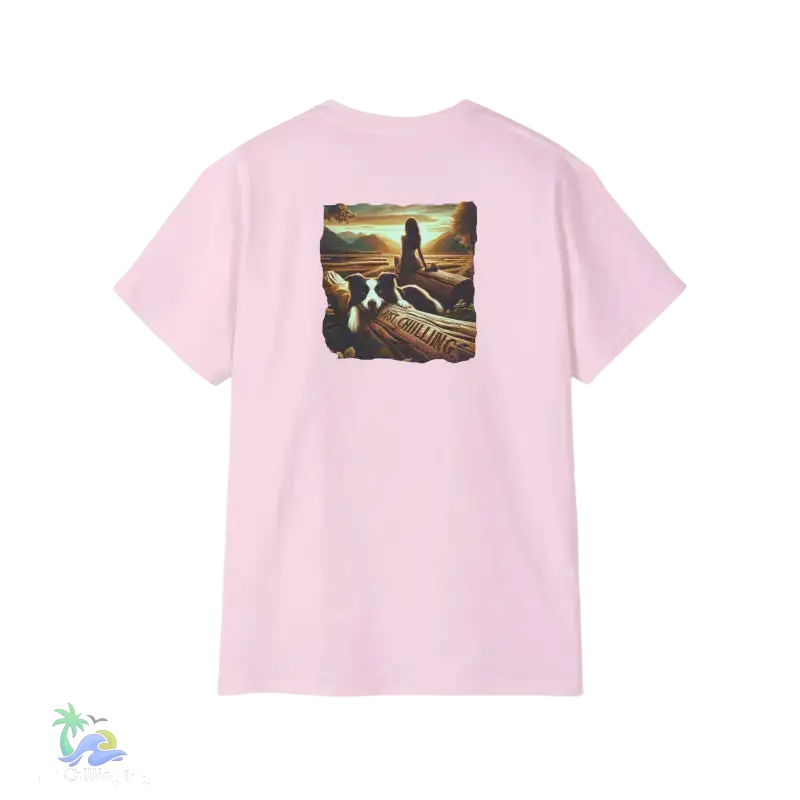 Unisex Ultra Cotton Tee a girl and her dog just chilling - T-Shirt