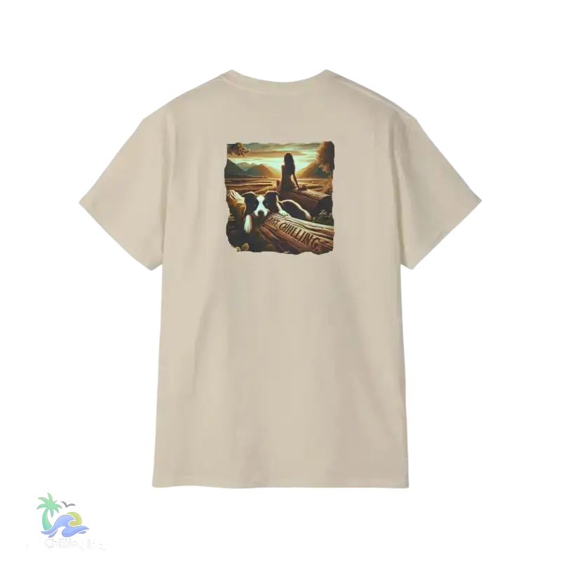 Unisex Ultra Cotton Tee a girl and her dog just chilling - T-Shirt