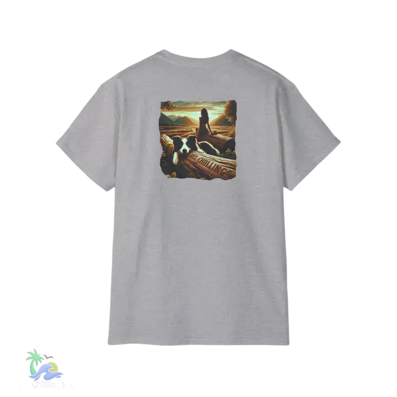 Unisex Ultra Cotton Tee a girl and her dog just chilling - T-Shirt