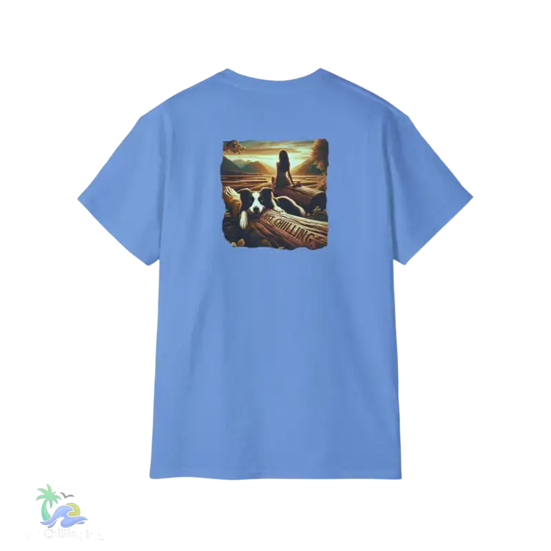 Unisex Ultra Cotton Tee a girl and her dog just chilling - T-Shirt