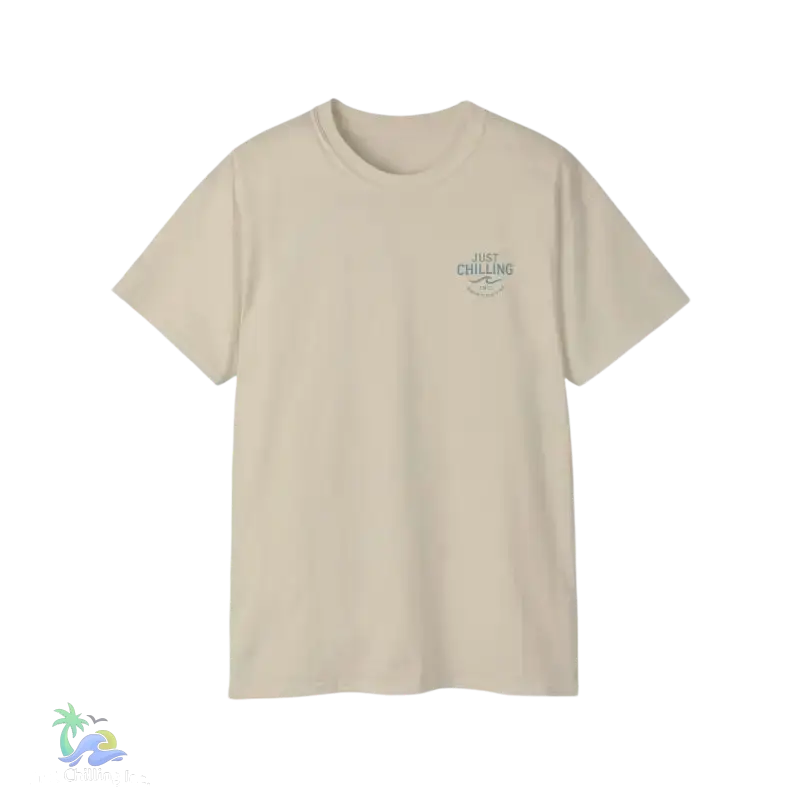 Unisex Ultra Cotton Tee a girl and her dog just chilling - Sand / S - T-Shirt