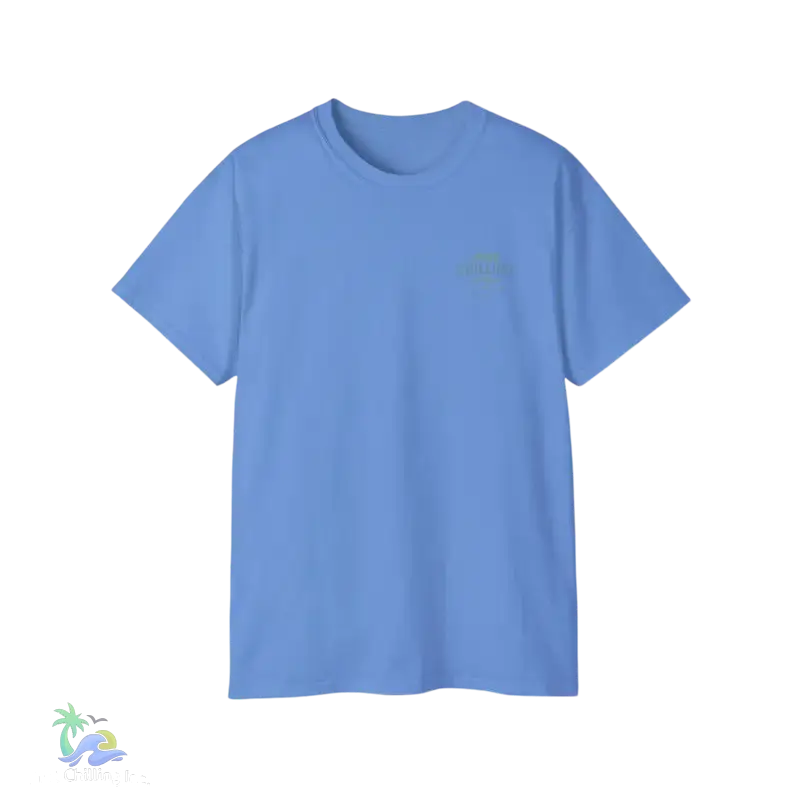 Unisex Ultra Cotton Tee a girl and her dog just chilling - Carolina Blue / S - T-Shirt