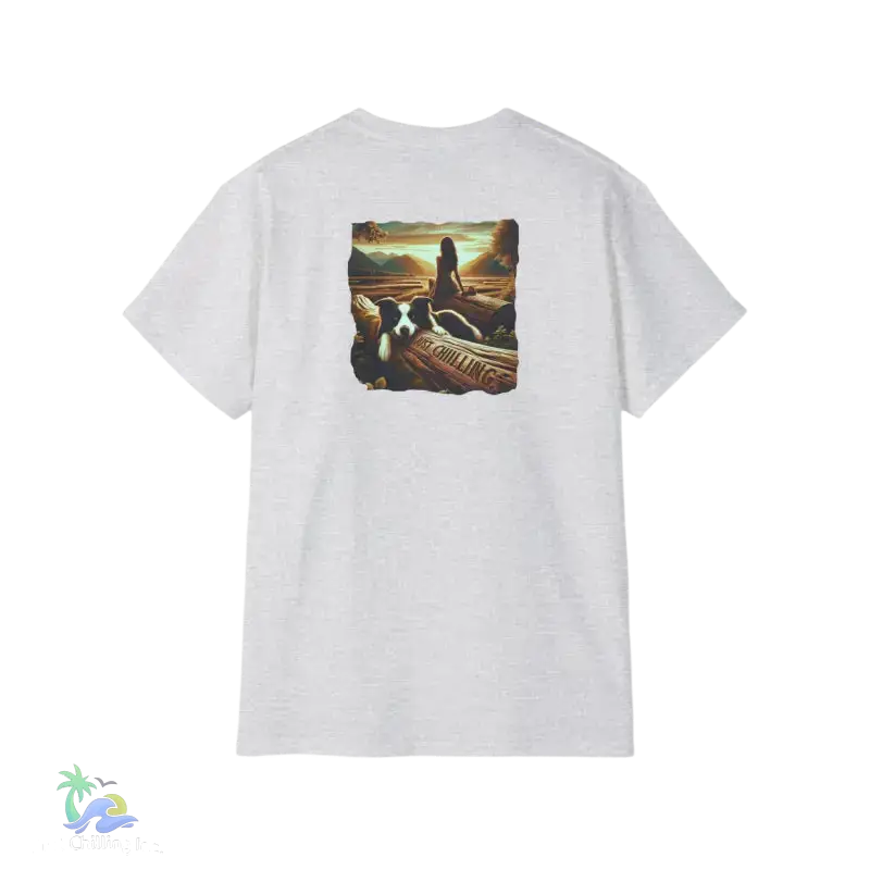 Unisex Ultra Cotton Tee a girl and her dog just chilling - T-Shirt