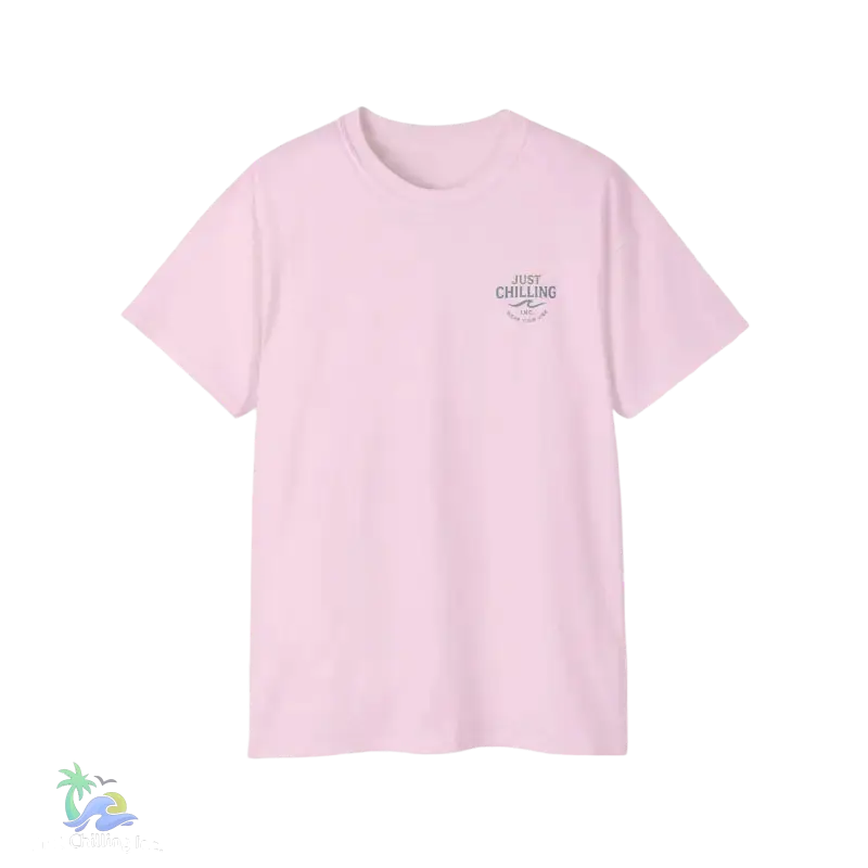 Unisex Ultra Cotton Tee a girl and her dog just chilling - Light Pink / S - T-Shirt