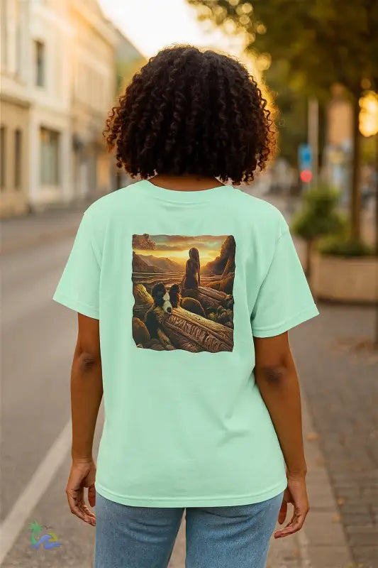 Unisex Ultra Cotton Tee – ’A Girl and Her Dog’ Sunset Graphic T Shirt | Just Chilling Inc. T Shirt