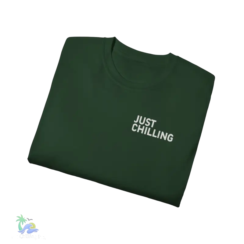 a green t - shirt that says just chillin '