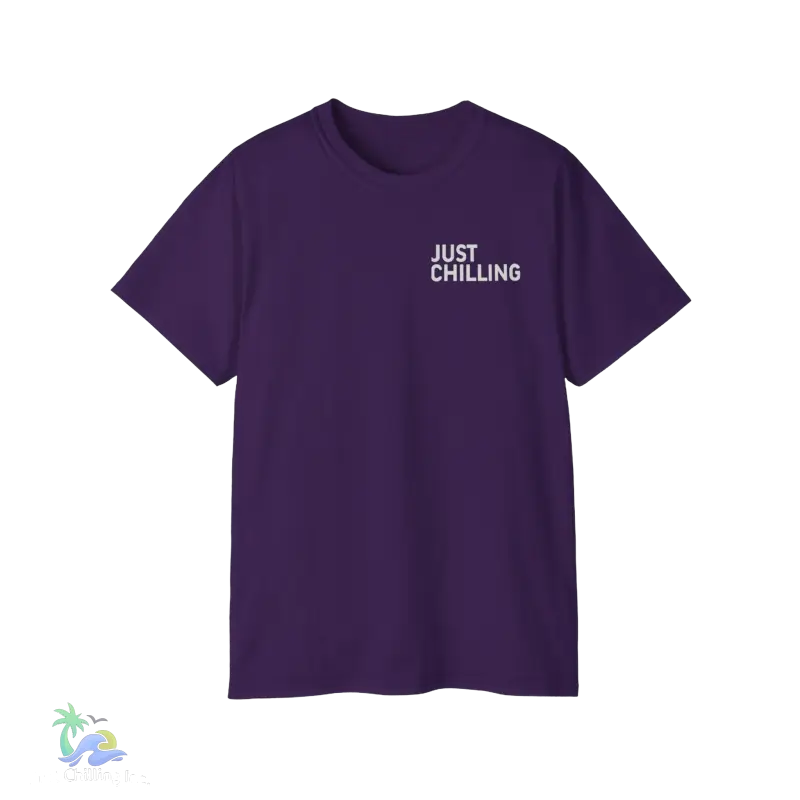 a purple t - shirt that says just chillin