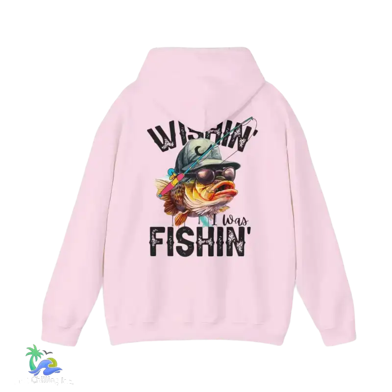 Wishing I Was Fishing Hoodie - Light Pink / S - Hoodie