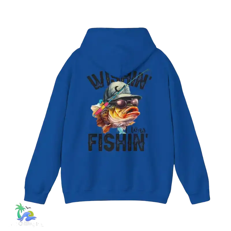 Wishing I Was Fishing Hoodie - Royal / S - Hoodie
