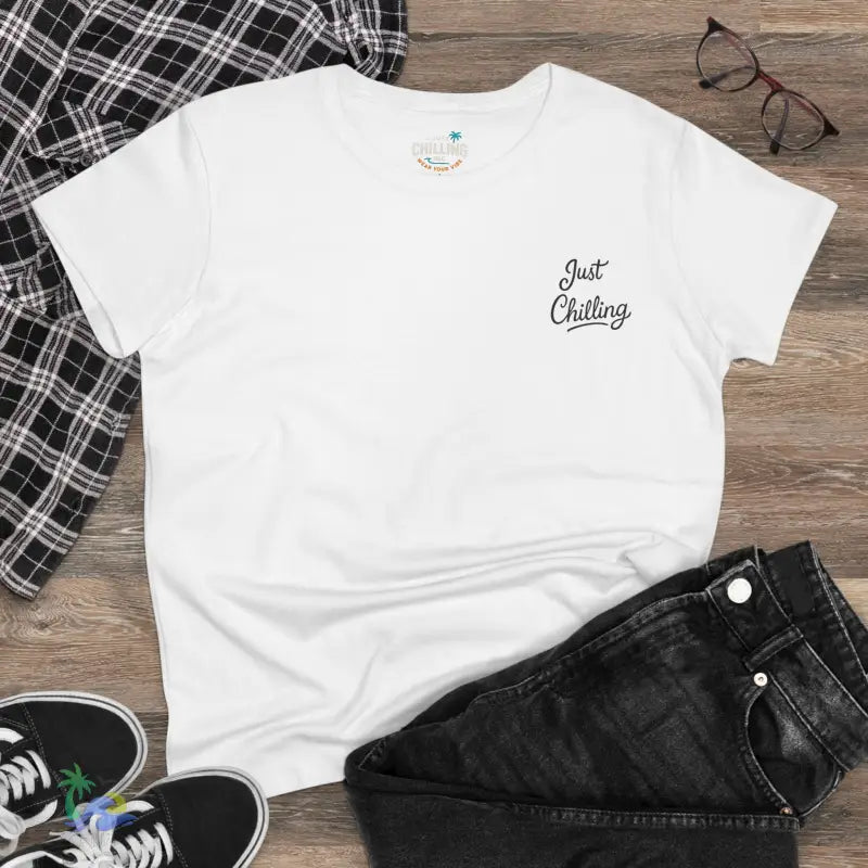 Women’s Inspirational Cotton Tee - Just Chilling & John 3:16 Design - T-Shirt
