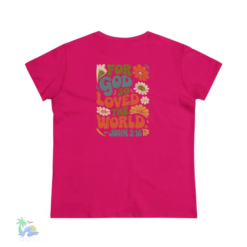 Women’s Inspirational Cotton Tee - Just Chilling & John 3:16 Design - T-Shirt
