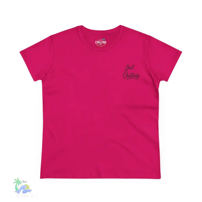 Women’s Inspirational Cotton Tee - Just Chilling & John 3:16 Design - S / Heliconia - T-Shirt