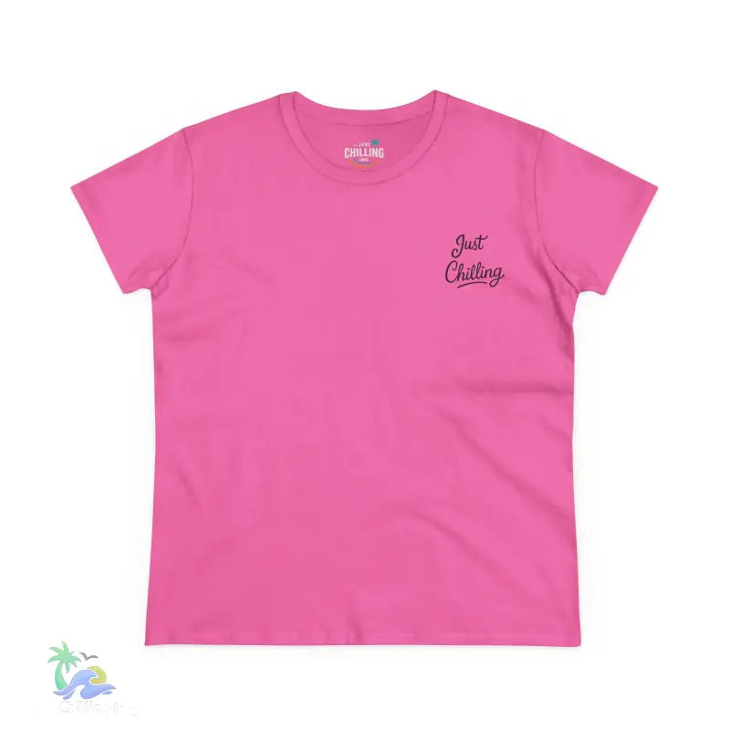 Women’s Inspirational Cotton Tee - Just Chilling & John 3:16 Design - S / Azalea - T-Shirt