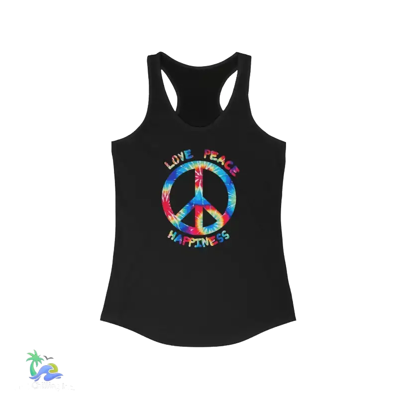 Women's Peace, Love, and Happiness Graphic Tank Top – Comfort and Positive Vibes - Just Chilling Inc.Just Chilling Inc.