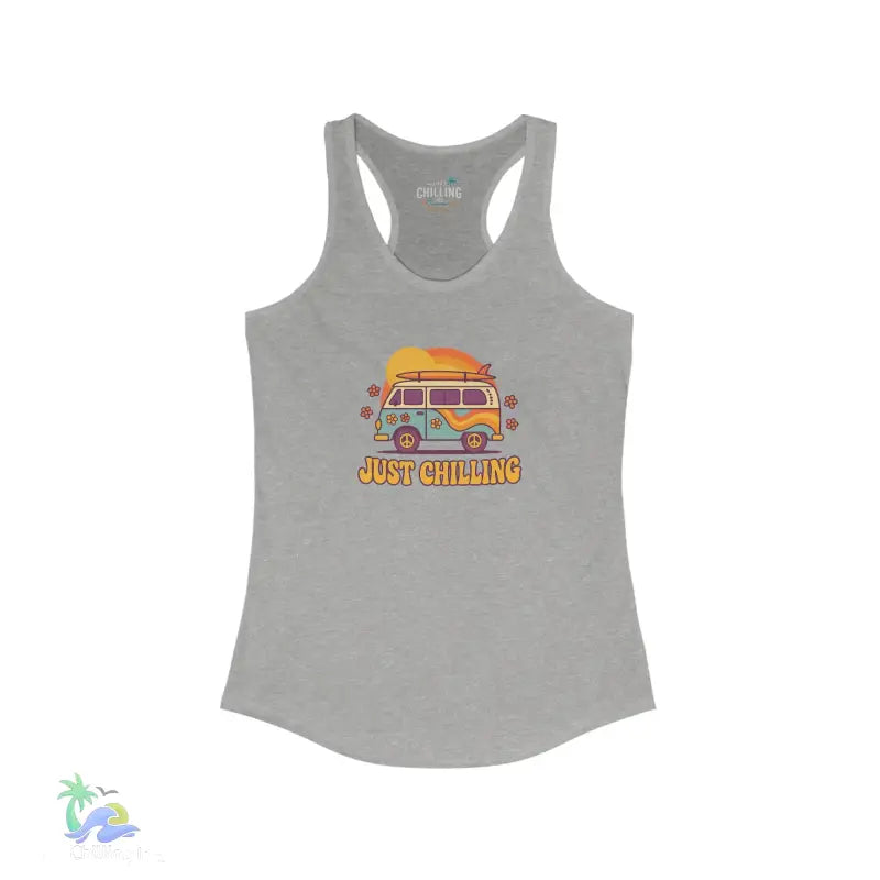 Women’s Racerback Thank peace hippie van design - S / Heather Grey - Tank Top