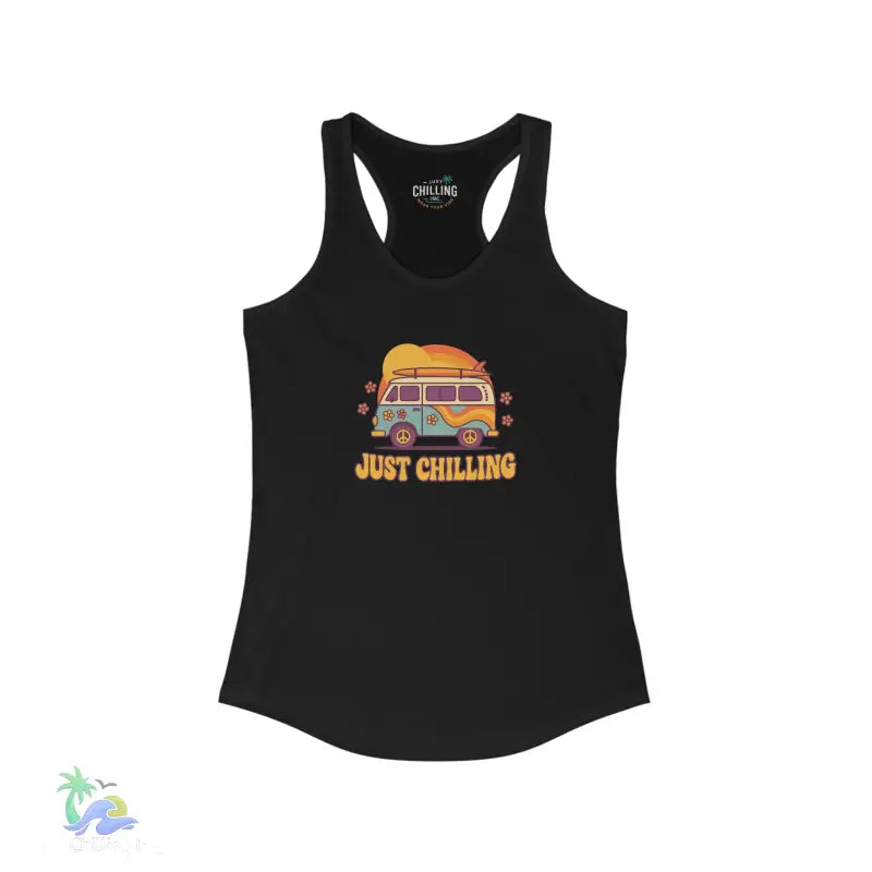Women’s Racerback Thank peace hippie van design - S / Solid Black - Tank Top