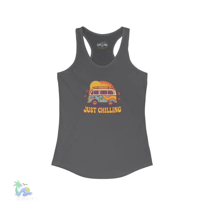 Women’s Racerback Thank peace hippie van design - S / Solid Dark Gray - Tank Top