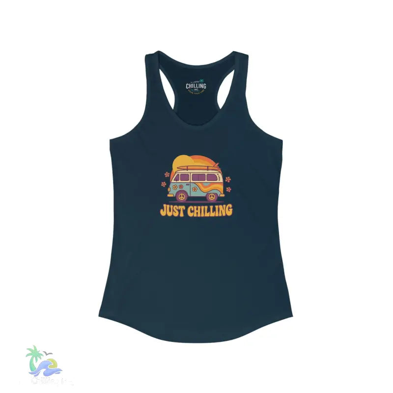 Women’s Racerback Thank peace hippie van design - S / Solid Midnight Navy - Tank Top