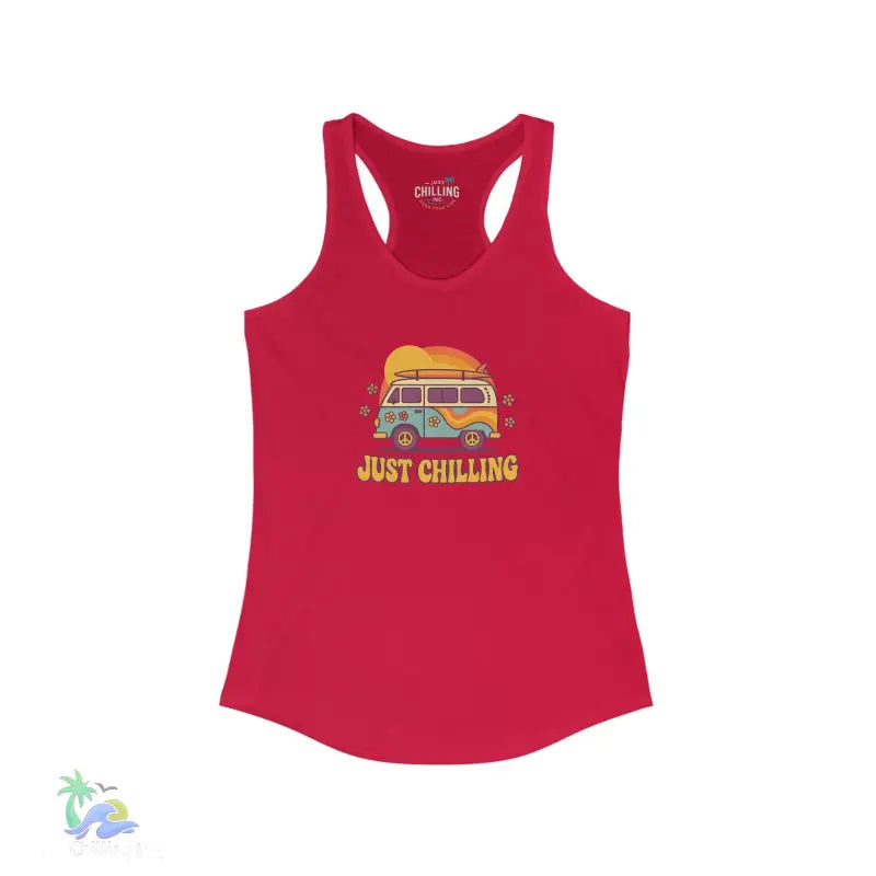 Women’s Racerback Thank peace hippie van design - S / Solid Red - Tank Top